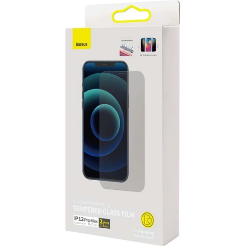 Kup A privát üveg 0.3mm Baseus SGBL061002 Privacy Apple iPhone 12 Pro Max [2 PACK] - BSU3203 - {ean13} - Sklep Home Screen