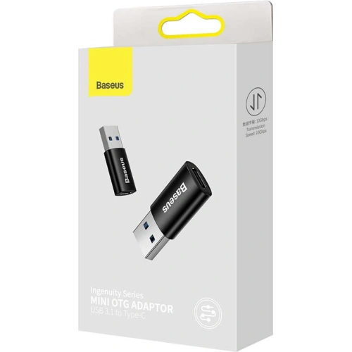 Kup USB-A zu USB-C Adapter Baseus Ingenuity OTG (schwarz) - BSU3218BLK - {ean13} - Sklep Home Screen