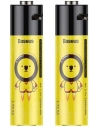 Accumlators 2xAA Baseus, 1920mAh, micro USB (black-yellow)