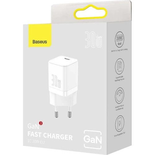 Kup Ładowarka sieciowa Baseus GaN3 USB-C 30W (biała) - BSU3222WHT - {ean13} - Sklep Home Screen