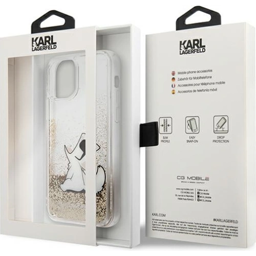Buy Karl Lagerfeld KLHCP12MGCFD Apple iPhone 12/12 Pro gold hardcase Liquid Glitter Choupette Fun - KLD903GLD - {ean13} - Home Screen Store Europe