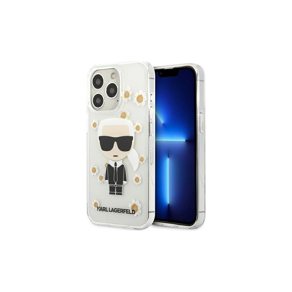 Etui Karl Lagerfeld KLHCP13LHFLT Apple iPhone 13 Pro przezroczysty/transparent Flower Ikonik Karl