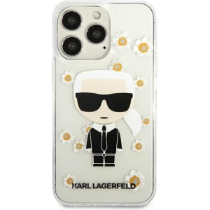 Case Karl Lagerfeld KLHCP13LHFLT Apple iPhone 13 Pro transparent/blumen Ikonik Karl