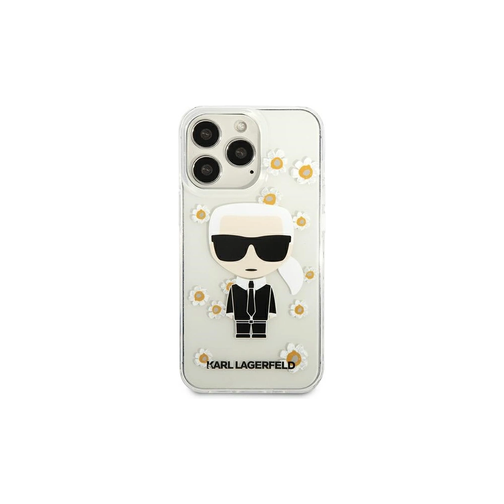 Etui Karl Lagerfeld KLHCP13LHFLT Apple iPhone 13 Pro przezroczysty/transparent Flower Ikonik Karl