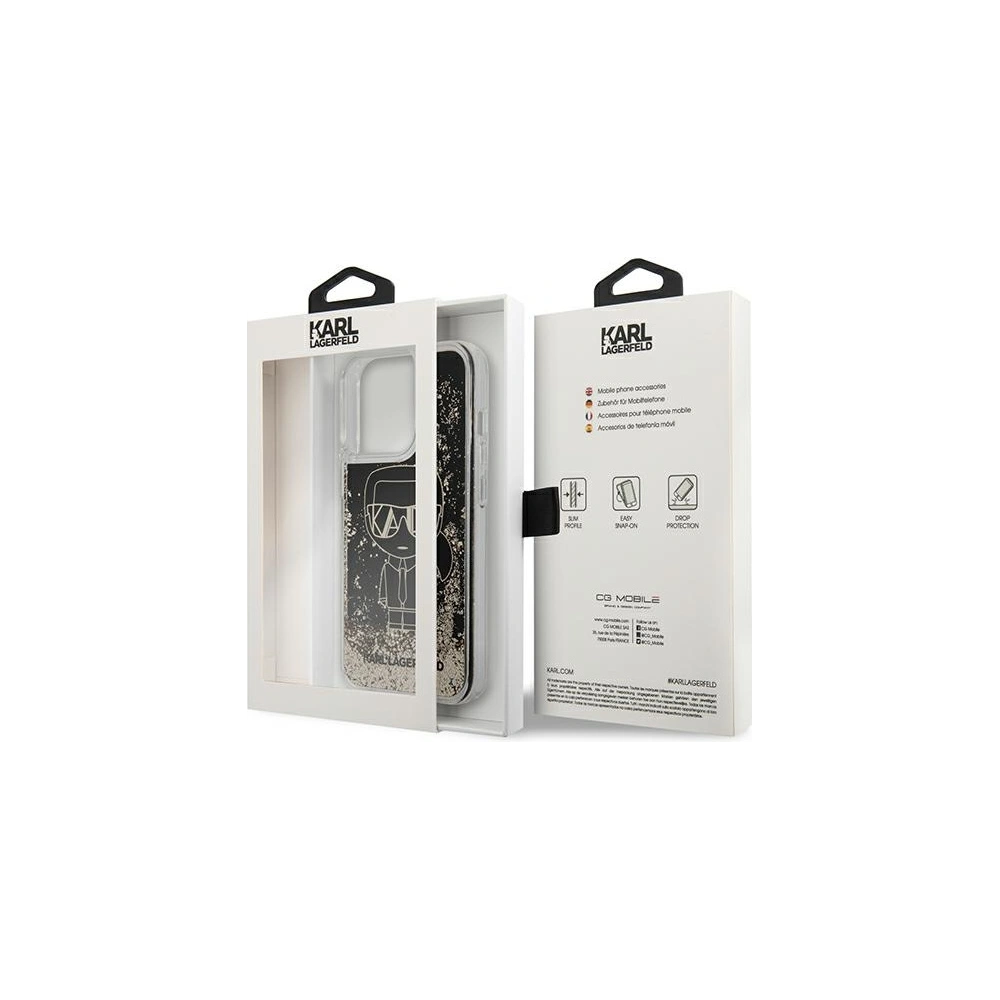 Etui Karl Lagerfeld KLHCP13LLGGKBK Apple iPhone 13 Pro czarny/black hardcase Liquid Glitter Gatsby