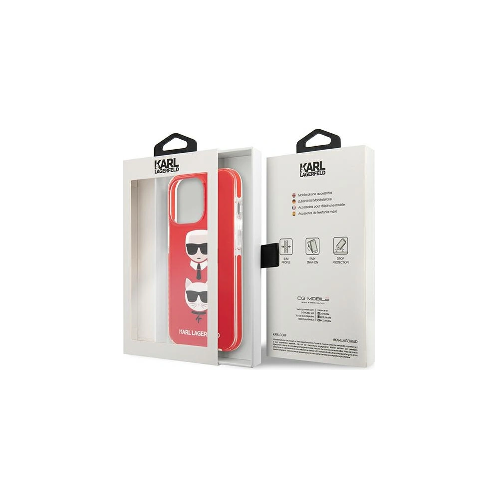 Etui Karl Lagerfeld KLHCP13LTPE2TR Apple iPhone 13 Pro hardcase czerwony/red Karl&Choupette Head