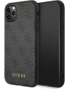 Case Guess GUHCN58G4GFGR Apple iPhone 11 Pro grau/grey Hartschale 4G Metall Gold-Logo
