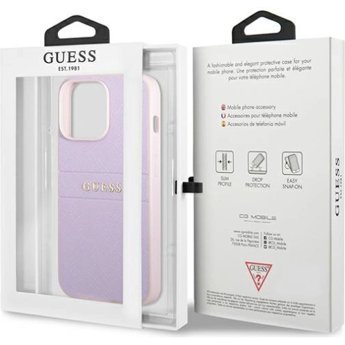 Kup Etui Guess GUHCP13LPSASBPU Apple iPhone 13 Pro purpurowy/purple Saffiano Hot Stamp & Metal Logo - GUE1671PRP - {ean13} - Sklep Home Screen