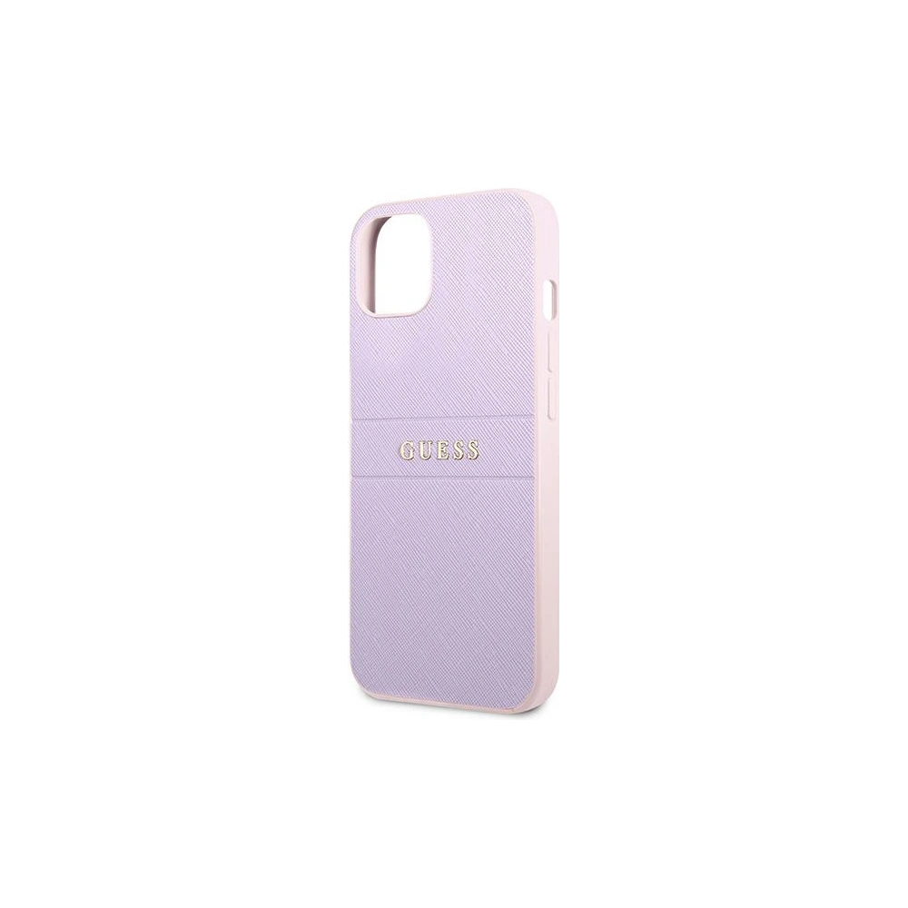 Etui Guess GUHCP13MPSASBPU Apple iPhone 13 purpurowy/purple Saffiano Hot Stamp & Metal Logo