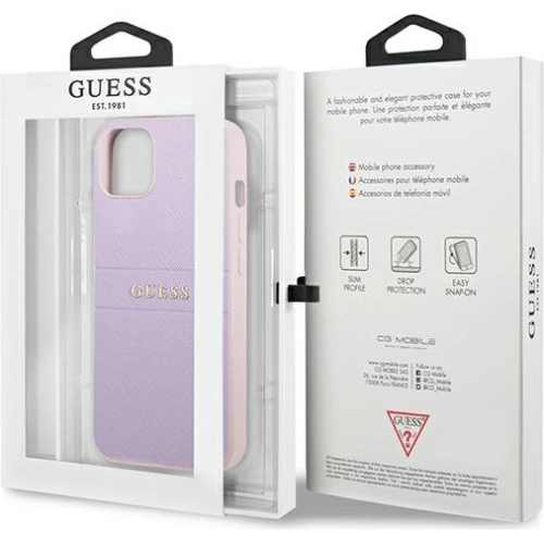 Kup Etui Guess GUHCP13MPSASBPU Apple iPhone 13 lila/purple Saffiano Hot Stamp & Metal Logo - GUE1672PRP - {ean13} - Sklep Home Screen