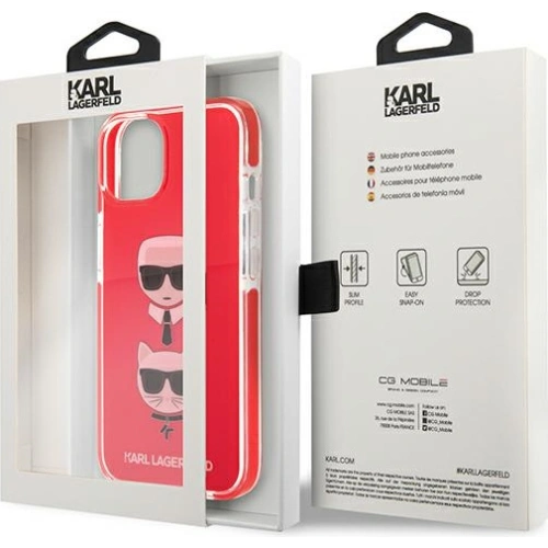 Kup Case Karl Lagerfeld KLHCP13STPE2TR Apple iPhone 13 mini Hardcase rot/red Karl&Choupette Head - KLD914RED - {ean13} - Sklep Home Screen