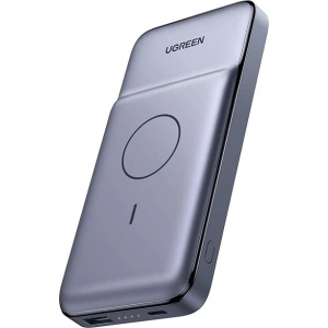Powerbank z ładowaniem indukcyjnym UGREEN PB195, 10000mAh, 20W+10W, USB + USB-C (srebrny)