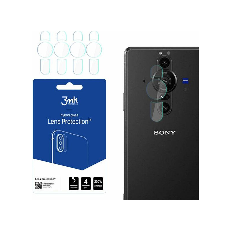 Szkło hybrydowe na obiektyw aparatu 3MK Lens Protection Sony Xperia Pro-I [4 PACK]