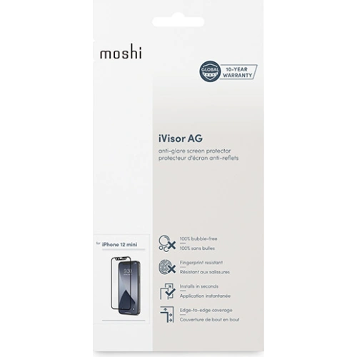 Buy Moshi iVisor AG - Matte Protective Film Apple iPhone 12 mini Screen (Black Frame) - MOSH224BLK - {ean13} - Home Screen Store Europe