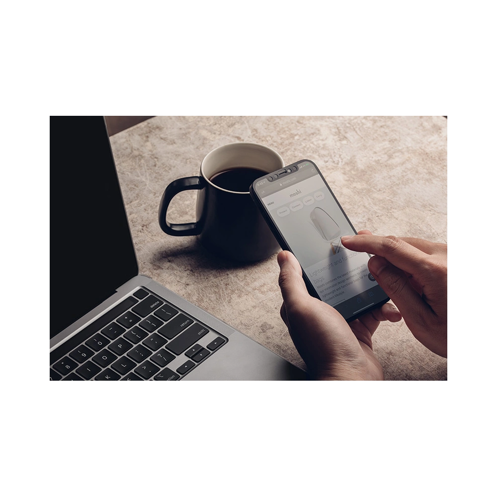 Matowa folia ochronna Moshi iVisor AG Apple iPhone 12 mini (czarna ramka)