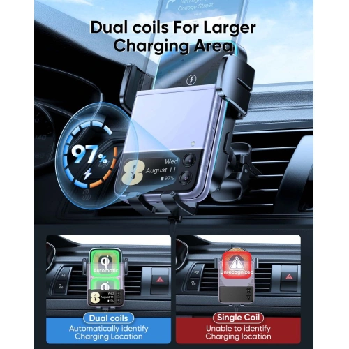 Kup Uchwyt samochodowy z ładowarką indukcyjną Joyroom JR-ZS246 Air Vent Car Mount Wireless Charger 15W Black - JYR085BLK - {ean13} - Sklep Home Screen