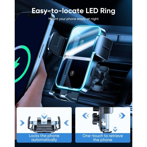 Kup Uchwyt samochodowy z ładowarką indukcyjną Joyroom JR-ZS246 Air Vent Car Mount Wireless Charger 15W Black - JYR085BLK - {ean13} - Sklep Home Screen