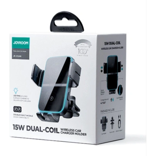 Kup Uchwyt samochodowy z ładowarką indukcyjną Joyroom JR-ZS246 Air Vent Car Mount Wireless Charger 15W Black - JYR085BLK - {ean13} - Sklep Home Screen