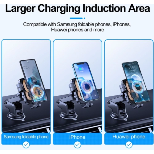 Buy Joyroom JR-ZS246 Dashboard Car Mount Wireless Charger 15W Black - JYR086BLK - {ean13} - Home Screen Store Europe