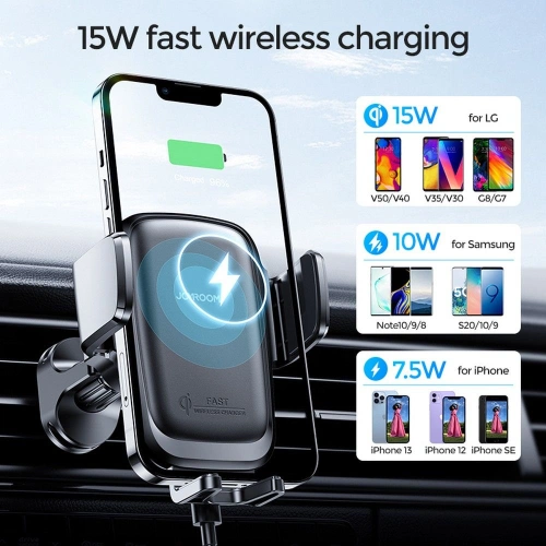 Kup Upevnění do auta s indukční nabíječkou Joyroom JR-ZS243 Montáž do vzduchového vývodu bezdrátová nabíječka 15W Černá - JYR087BLK - {ean13} - Sklep Home Screen