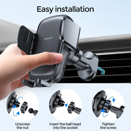 Kup Uchwyt samochodowy z ładowarką indukcyjną Joyroom JR-ZS243 Air Vent Car Mount Wireless Charger 15W Black - JYR087BLK - {ean13} - Sklep Home Screen