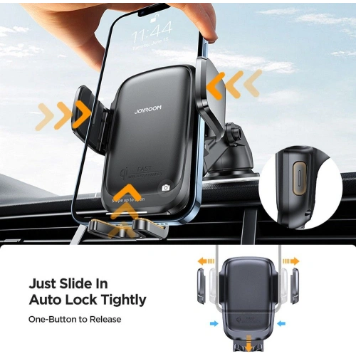 Kup Uchwyt samochodowy z ładowarką indukcyjną Joyroom JR-ZS243 Dashboard Car Mount Wireless Charger 15W Black - JYR088BLK - {ean13} - Sklep Home Screen