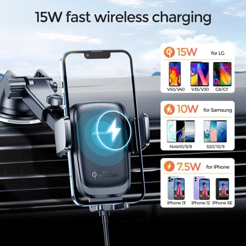 Kup Uchwyt samochodowy z ładowarką indukcyjną Joyroom JR-ZS243 Dashboard Car Mount Wireless Charger 15W Black - JYR088BLK - {ean13} - Sklep Home Screen