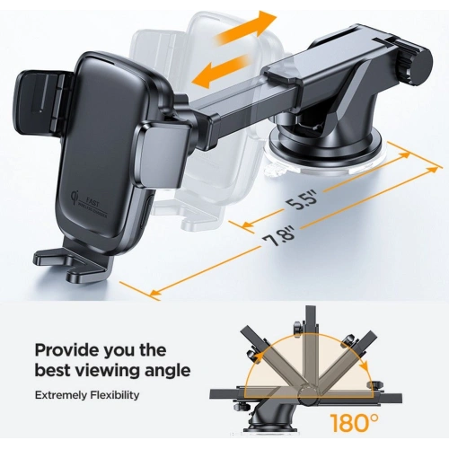 Kup Uchwyt samochodowy z ładowarką indukcyjną Joyroom JR-ZS243 Dashboard Car Mount Wireless Charger 15W Black - JYR088BLK - {ean13} - Sklep Home Screen