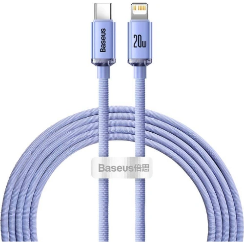 Kup Kabel USB-C do Lightning Baseus Crystal, 20W, PD, 2m (fialový) - BSU3225VIO - {ean13} - Sklep Home Screen