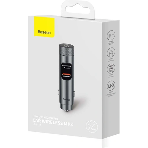 Kup Transmiter FM Baseus Energy Column Pro, Bluetooth 5.0, 2x USB, 30W (szary) - BSU3227GRY - {ean13} - Sklep Home Screen