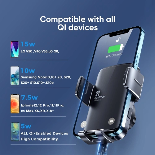 Kup Uchwyt samochodowy z ładowarką indukcyjną Joyroom JR-ZS242 Rotary Dashboard Car Mount Wireless Charger 15W Black - JYR089BLK - {ean13} - Sklep Home Screen