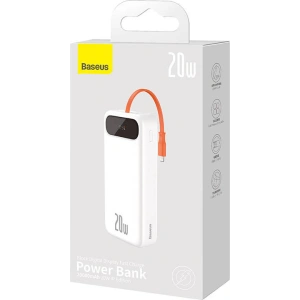 Powerbank Baseus Block 20000mAh, 22.5W + kabel Lightning (biały)