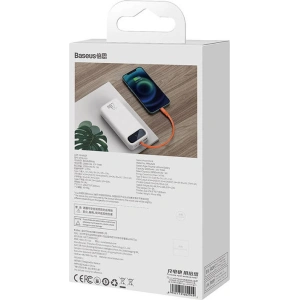 Powerbank Baseus Block 20000mAh, 22.5W + kabel Lightning (biały)