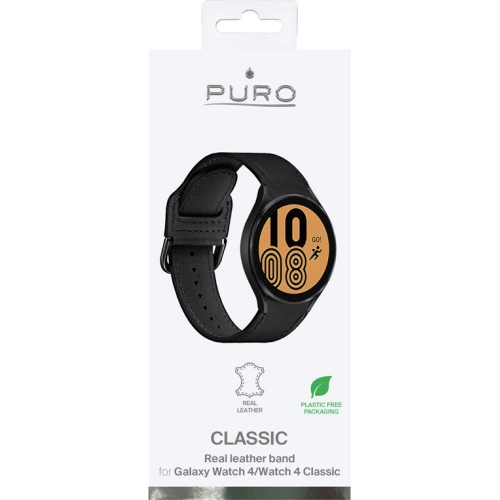 Kup Pasek PURO Classic Leather Band Samsung Galaxy Watch 4/4 Classic (czarny) - PUR567BLK - {ean13} - Sklep Home Screen