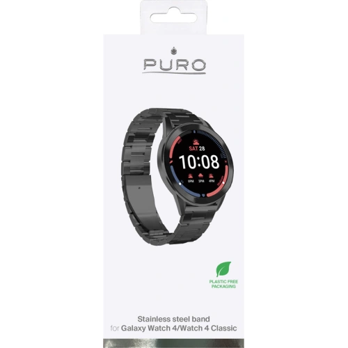 Kup Bransoleta PURO Metal Stainless Steel Band Samsung Galaxy Watch 4/4 Classic (czarny) - PUR568BLK - {ean13} - Sklep Home Screen