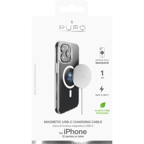 Kup Bezdrátová nabíječka PURO Magnetic nabíjecí kabel USB-C MagSafe 15W - PUR571 - {ean13} - Sklep Home Screen
