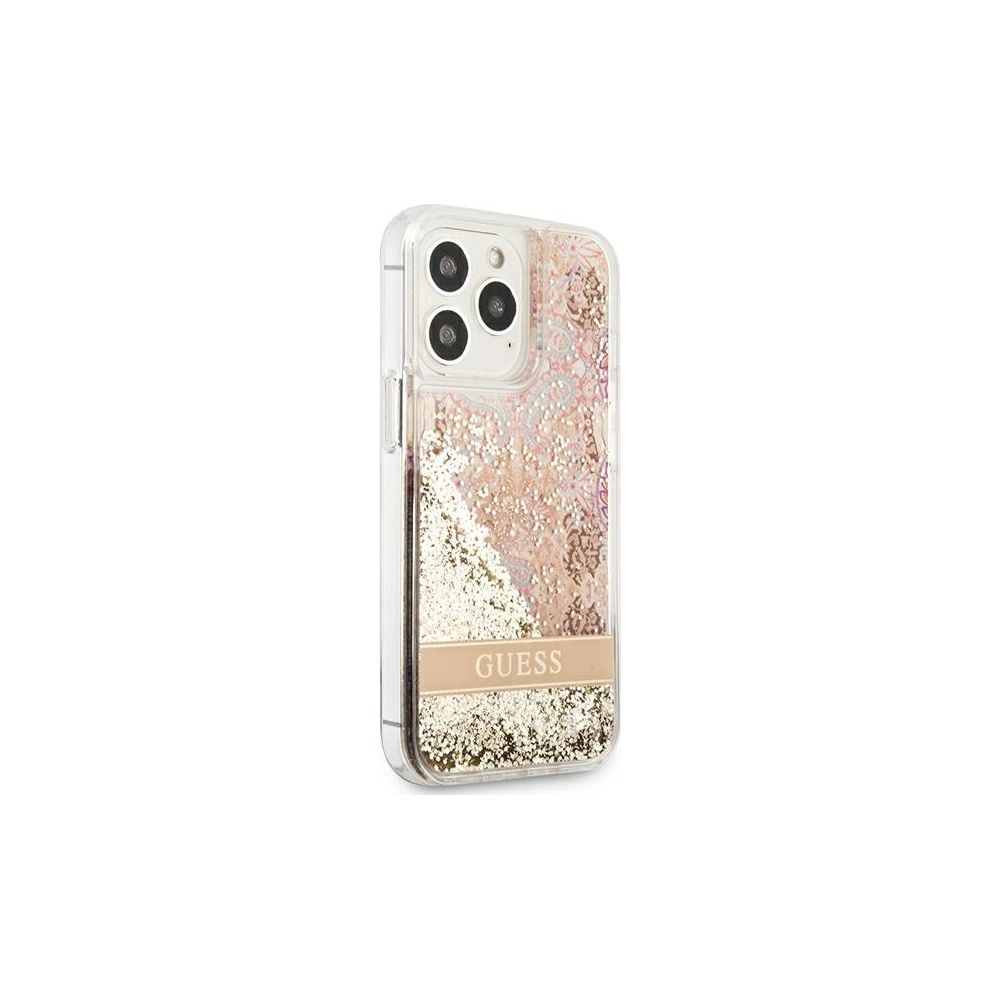 Etui Guess GUHCP13LLFLSD Apple iPhone 13 Pro złoty/gold hardcase Paisley Liquid Glitter