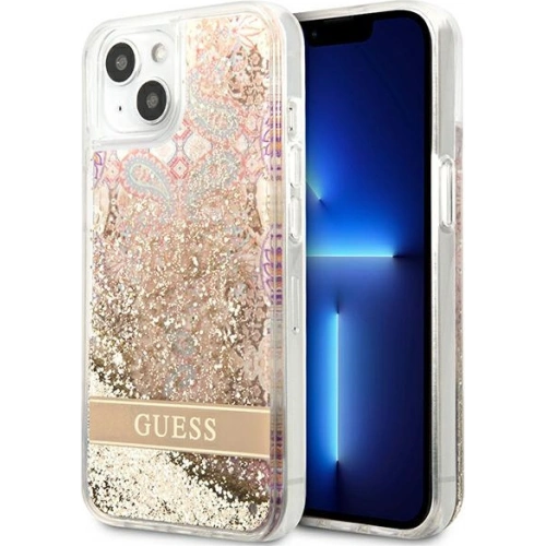 Kup Case Guess GUHCP13MLFLSD Apple iPhone 13 gold/hartschale Paisley Flüssigglitzer - GUE1678GLD - {ean13} - Sklep Home Screen