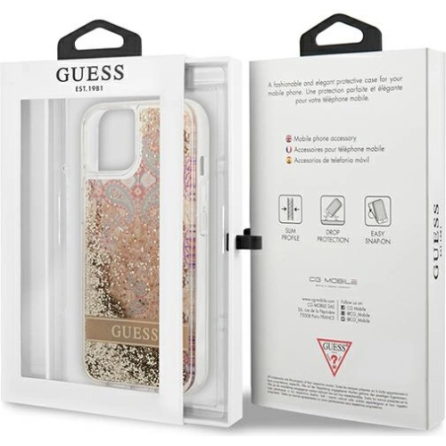 Kup Case Guess GUHCP13MLFLSD Apple iPhone 13 gold/hartschale Paisley Flüssigglitzer - GUE1678GLD - {ean13} - Sklep Home Screen