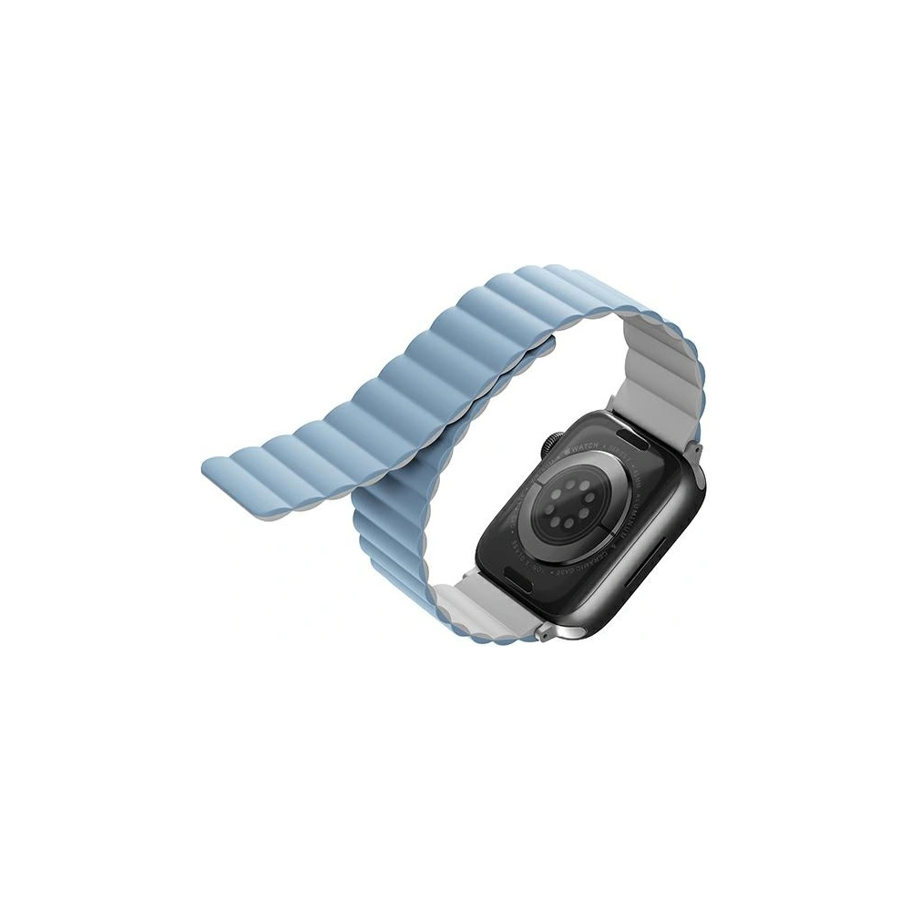 Pasek UNIQ Revix Apple Watch 4/5/6/7/SE/8/9/10 40/41/42mm Reversible Magnetic biały-niebieski/white-blue