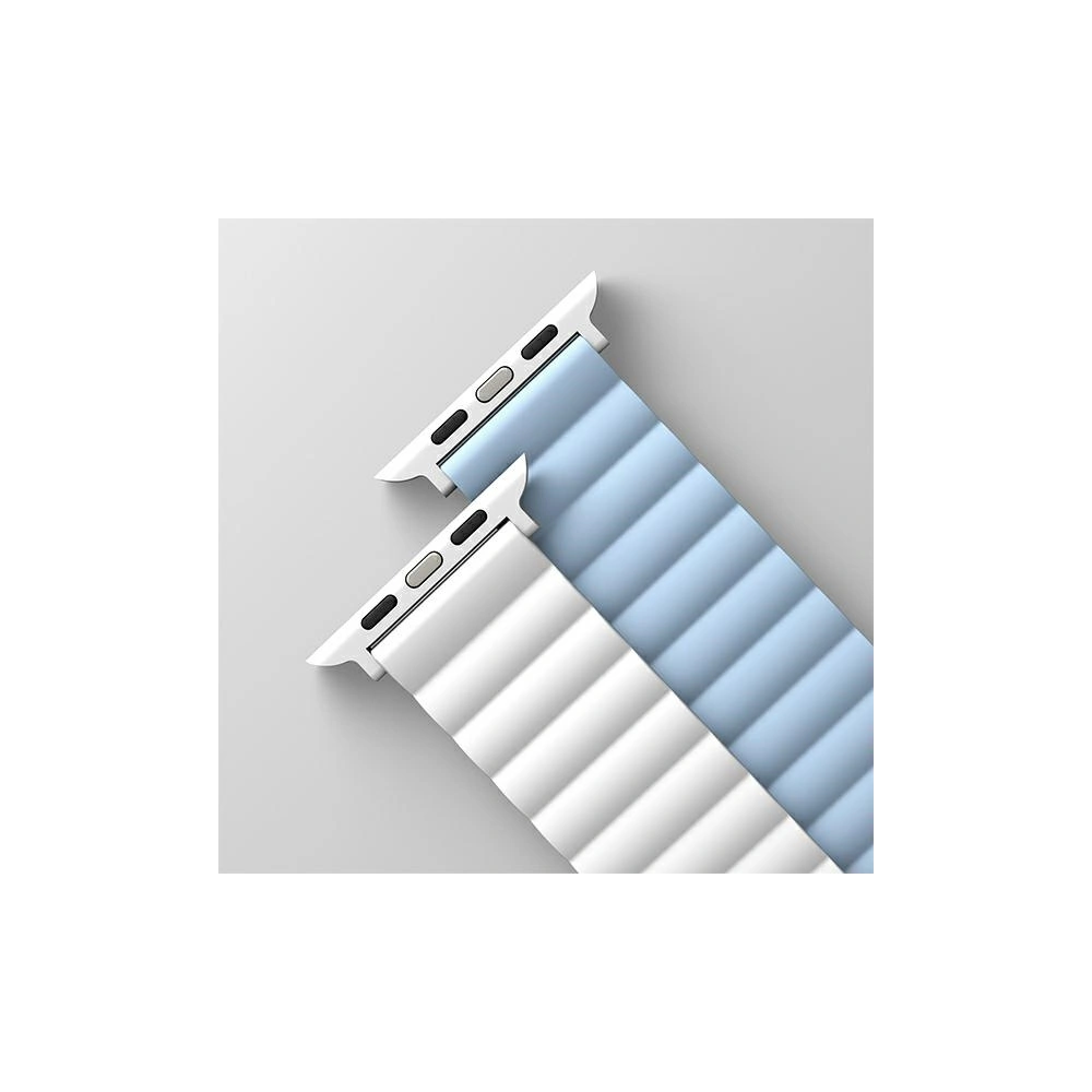 Pasek UNIQ Revix Apple Watch 4/5/6/7/SE/8/9/10 40/41/42mm Reversible Magnetic biały-niebieski/white-blue
