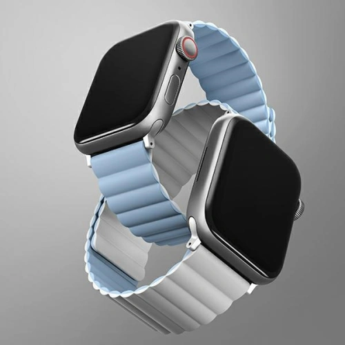 Kup Pasek UNIQ Revix Apple Watch 4/5/6/7/SE/8/9/10 40/41/42mm Reversibil Magnetic alb-albastru/white-blue - UNIQ622WHTBLU - {ean13} - Sklep Home Screen