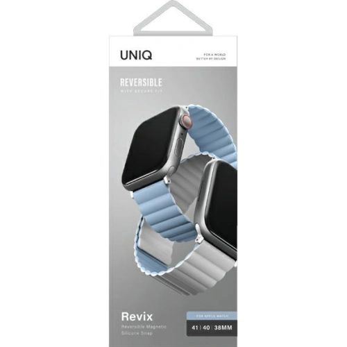 Kup Pasek UNIQ Revix Apple Watch 4/5/6/7/SE/8/9/10 40/41/42mm Reversible Magnetic biały-niebieski/white-blue - UNIQ622WHTBLU - {ean13} - Sklep Home Screen