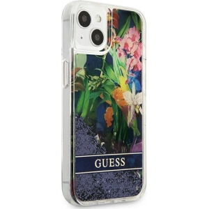 Kup Case Guess GUHCP13SLFLSB Apple iPhone 13 mini blau/hardcase Flower Liquid Glitter - GUE1680BLU - {ean13} - Sklep Home Screen