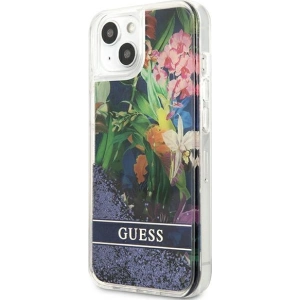 Kup Case Guess GUHCP13SLFLSB Apple iPhone 13 mini blau/hardcase Flower Liquid Glitter - GUE1680BLU - {ean13} - Sklep Home Screen