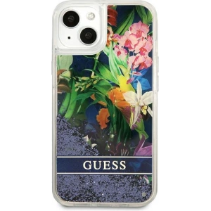 Kup Case Guess GUHCP13SLFLSB Apple iPhone 13 mini blau/hardcase Flower Liquid Glitter - GUE1680BLU - {ean13} - Sklep Home Screen