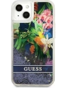 Kup Etui Guess GUHCP13SLFLSB Apple iPhone 13 mini albastru/blue hardcase Flower Liquid Glitter - GUE1680BLU - {ean13} - Sklep Home Screen