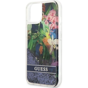 Kup Case Guess GUHCP13SLFLSB Apple iPhone 13 mini blau/hardcase Flower Liquid Glitter - GUE1680BLU - {ean13} - Sklep Home Screen