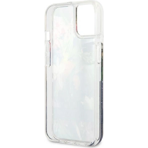 Kup Etui Guess GUHCP13SLFLSB Apple iPhone 13 mini albastru/blue hardcase Flower Liquid Glitter - GUE1680BLU - {ean13} - Sklep Home Screen