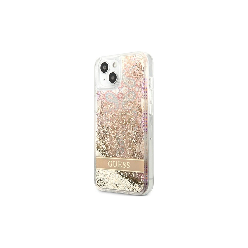 Etui Guess GUHCP13SLFLSD Apple iPhone 13 mini złoty/gold hardcase Paisley Liquid Glitter
